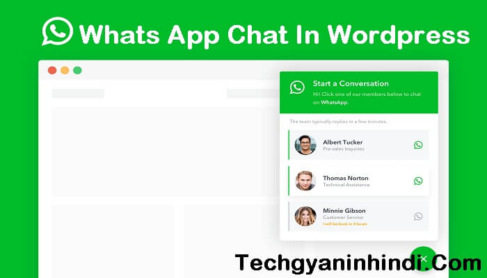 Wordpress Website Whats'App Chat