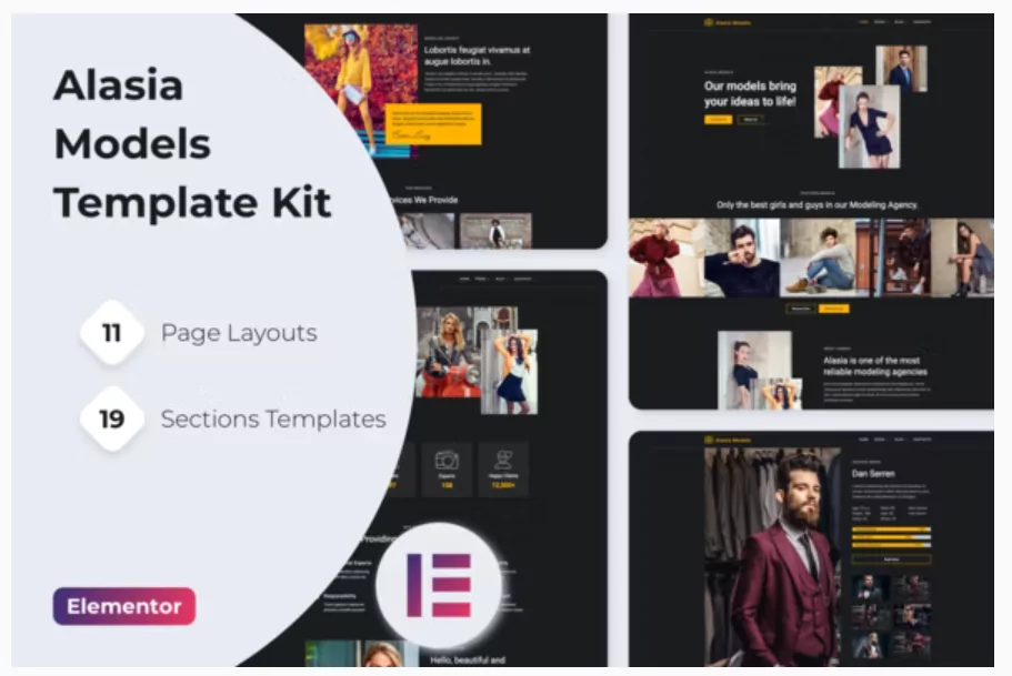 Alasia — Model Agency Elementor Template Kit