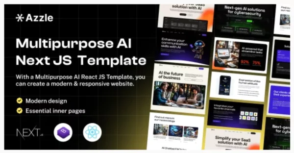 Azzle - AI Technology & Startup React Next Js Template
