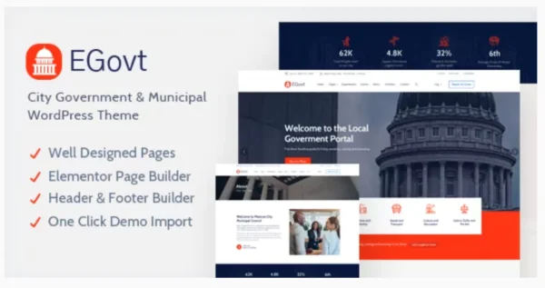 EGovt - City Government WordPress Theme