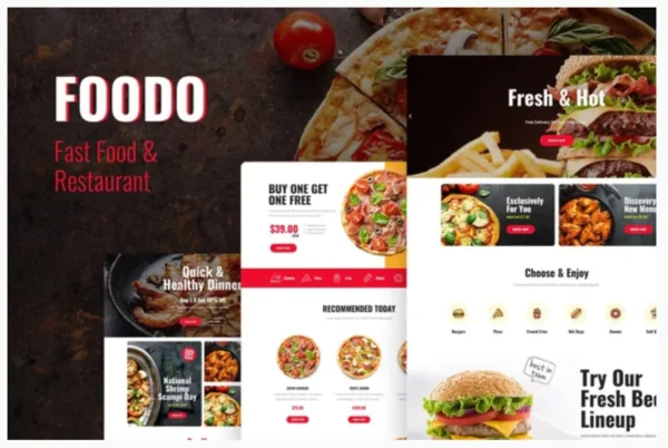 Foodo - Fast Food & Pizza Elementor Template Kit