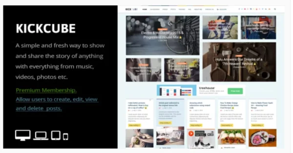 KICKCUBE - Membership & User Content Sharing Theme