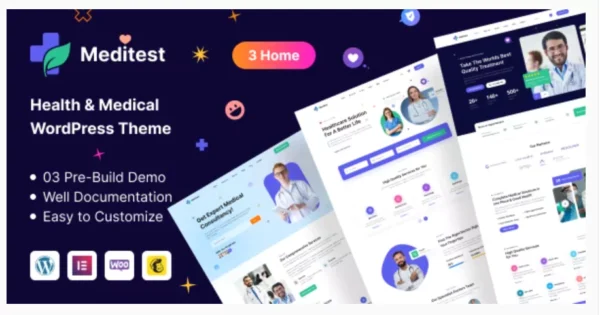 Meditest - Health Care Medical & Hospital Doctor Listing WordPress Theme