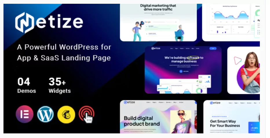 Metize - Landing Page WordPress Theme